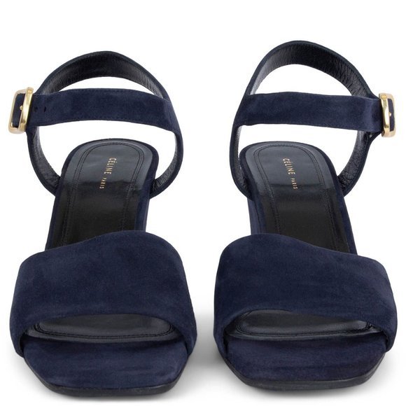 Céline by Phoebe Philo 2016 Block Heel Sandals Navy Suede size 40 - Picture 6 of 11